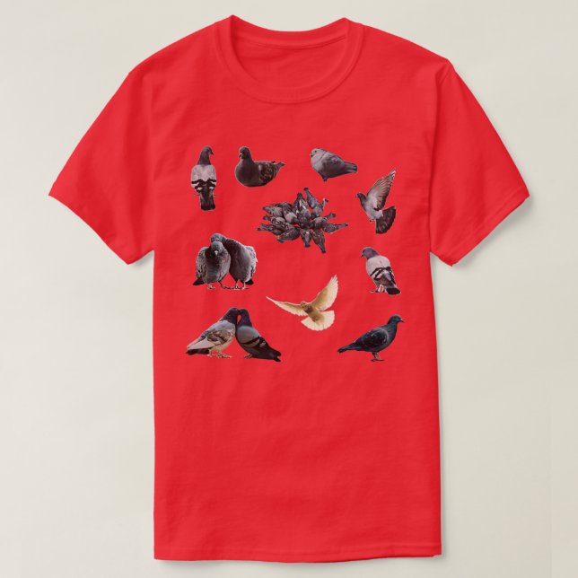 Pigeons Sticker Pack T-Shirt (Design Front)