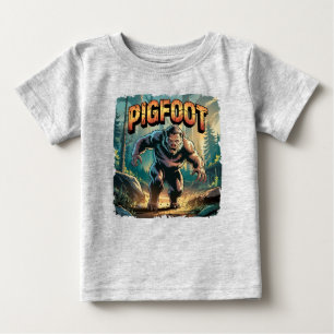 Pigfoot Illustration – Pig Bigfoot Funny Scary Baby T-Shirt