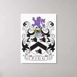Pigg Family Crest Canvas Print