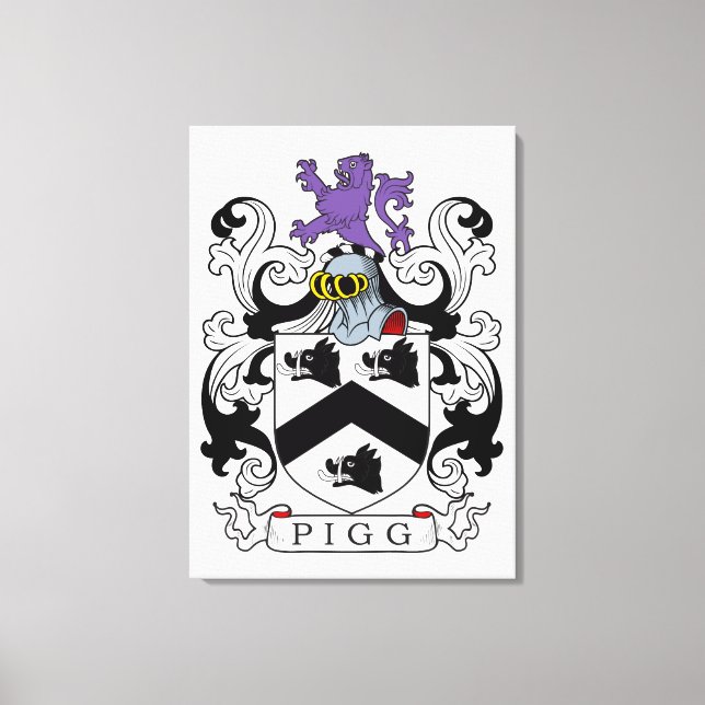 Pigg Family Crest Canvas Print (Front)
