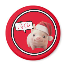 Piggin' Out Holiday Magnet