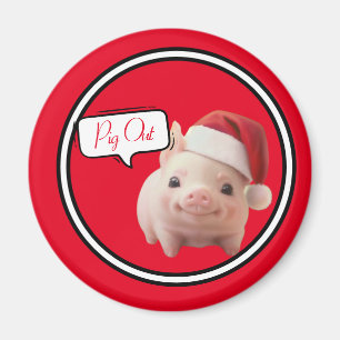 Piggin' Out Holiday Magnet