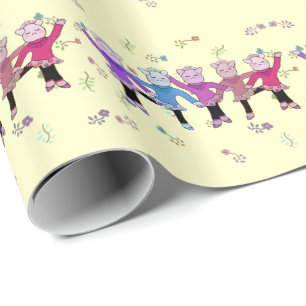 Piggly Wiggle Chorus Line Wrapping Paper
