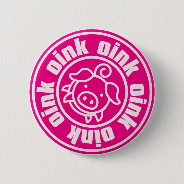 Piggy 6 Cm Round Badge (Front)