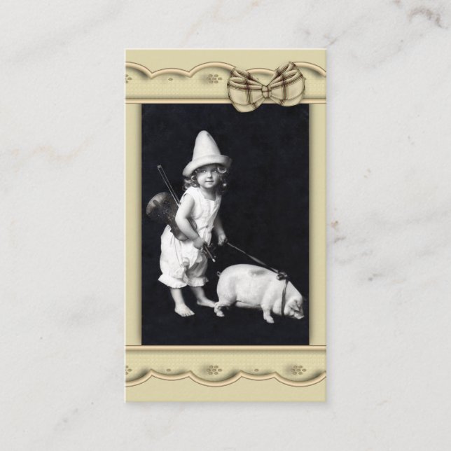 Piggy and I Vintage Photography Business Card (Front)