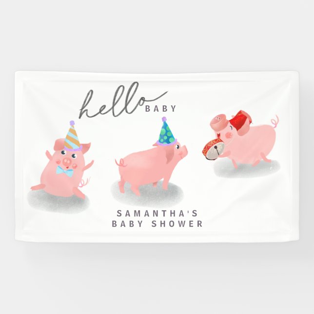 piggy baby shower banner (Horizontal)