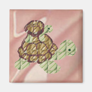 Piggy backing turtles magnet