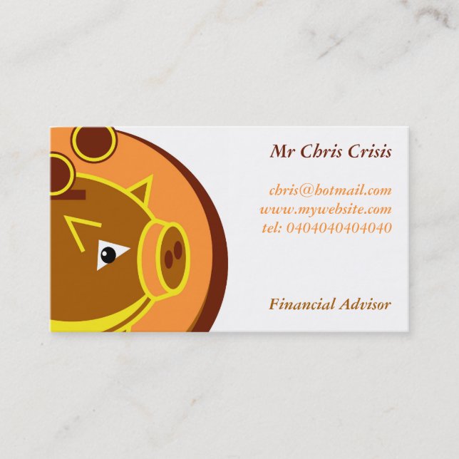 Piggy Bank Business Card (Front)