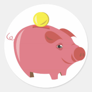 Piggy Bank Classic Round Sticker