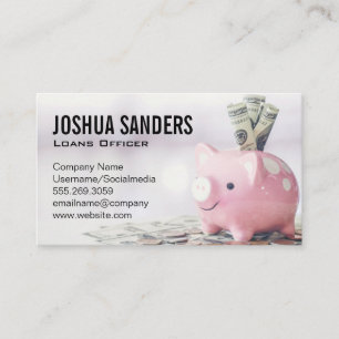 Piggy Bank   Dollars   Finance Business Card
