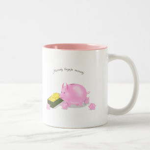 Piggy Bank Family Two-Tone Coffee Mug