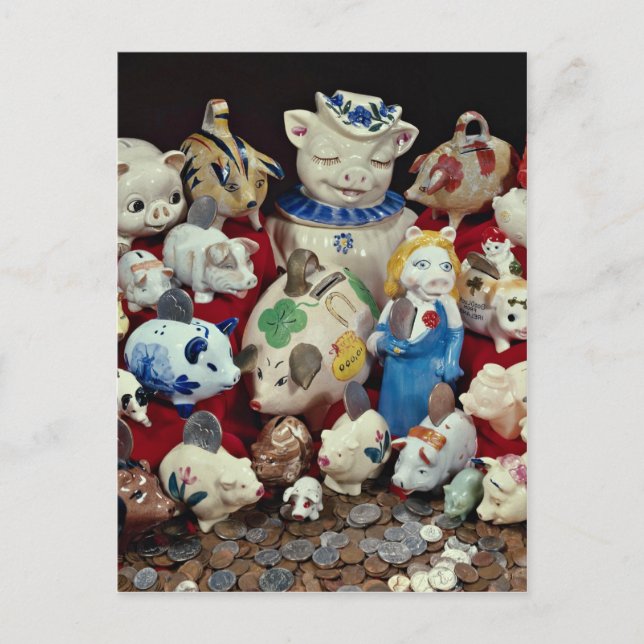 Piggy banks for kids postcard (Front)