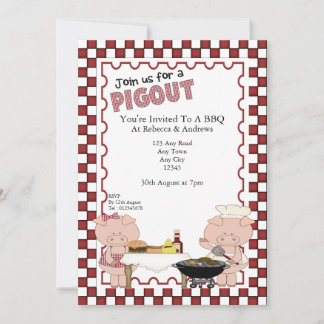 Piggy BBQ Party Invitation