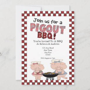 Piggy BBQ Party Invitation