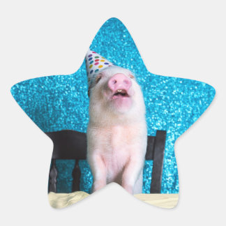Piggy Birthday Stickers! Star Sticker