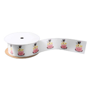 Piggy Chick and Mouse Best Friends Satin Ribbon