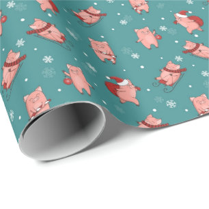 Piggy Christmas Wrapping Paper