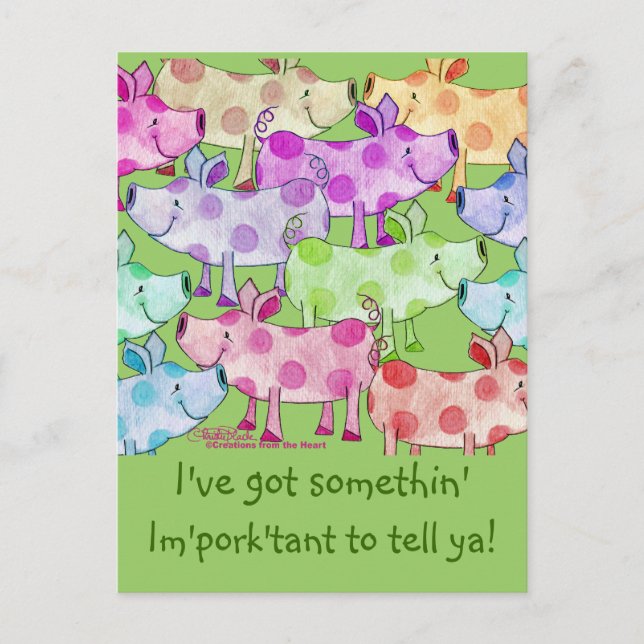 Piggy Collage Postcard (Front)