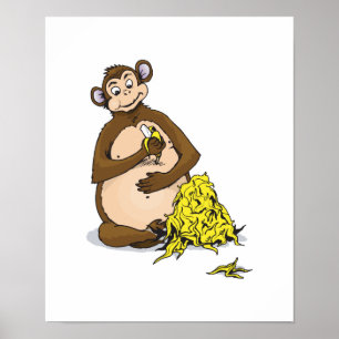 piggy for bananas monkey poster