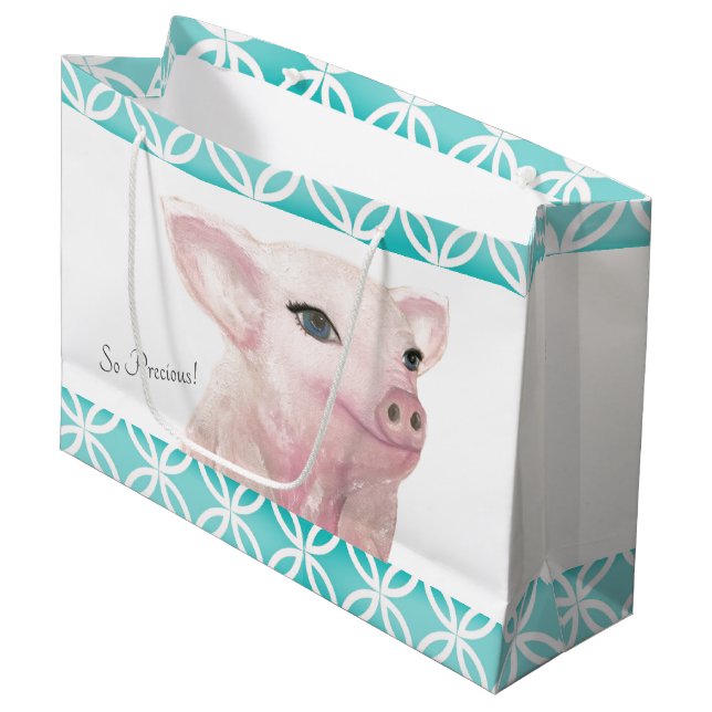 Piggy Gift Bag "So Precious" (Front Angled)