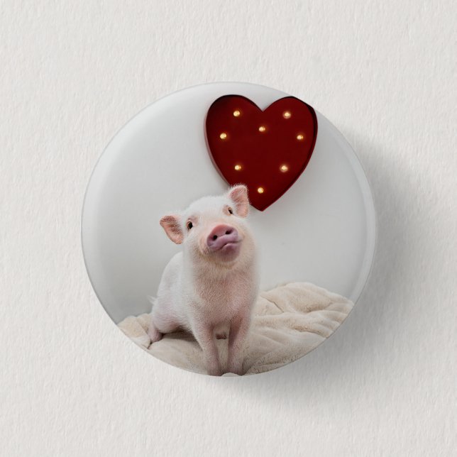 Piggy Heart Button (Front)