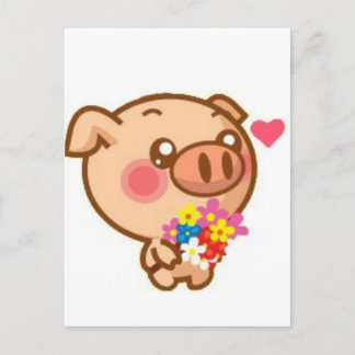 Piggy in Love Postcard