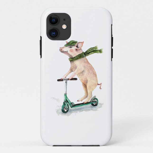 Piggy on a scooter Case-Mate iPhone case (Back)