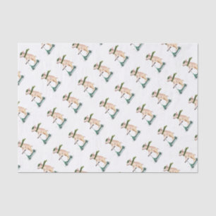 Piggy on a scooter tissue paper