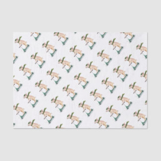 Piggy on a scooter tissue paper