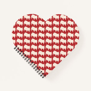 Piggy Parade Red White Notebook