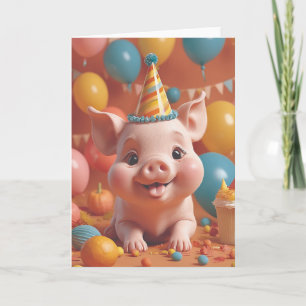 Piggy Party in Full Swing Card