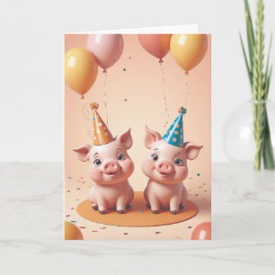 Piggy Party Time Card