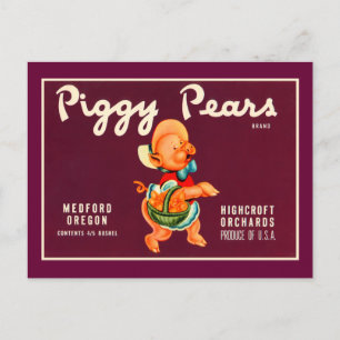 Piggy Pears Postcard