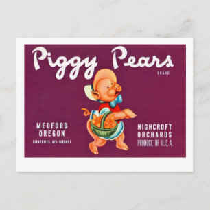 Piggy Pears Postcard