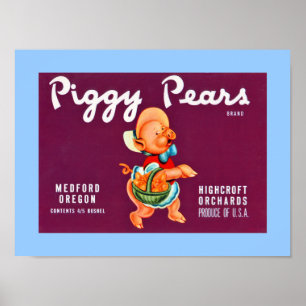Piggy Pears Poster
