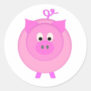 Piggy Pig Classic Round Sticker