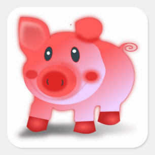 PIGGY PIGLET SQUARE STICKER