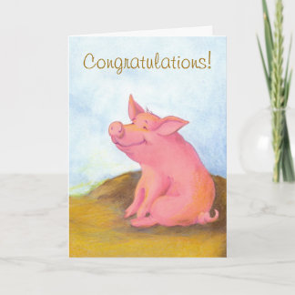 Piggy Pinkles / Congratulations Greeting Card