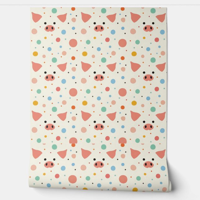 Piggy & polka dots wallpaper (Unrolling)