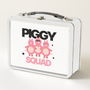 Piggy squad metal lunch box
