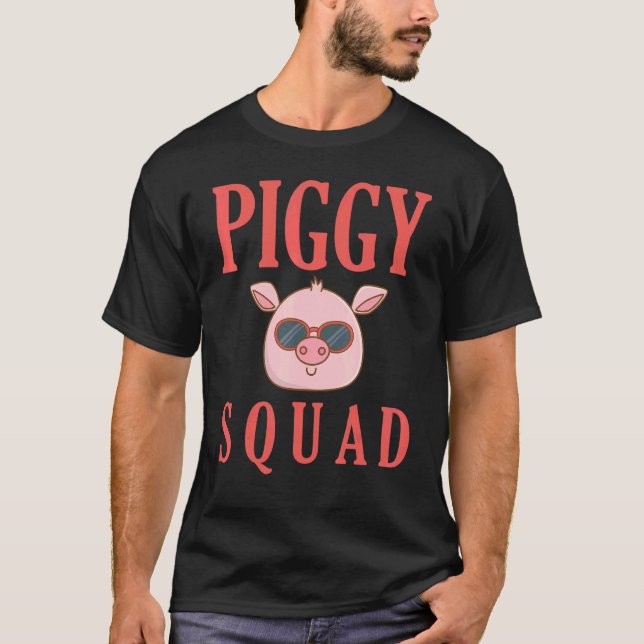 Piggy Squad  Pig Animal Farming Farm T-Shirt (Front)