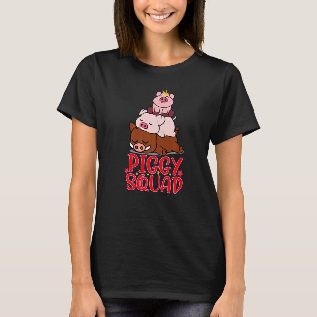 Piggy Squad  Pig For Boys T-Shirt (Front)