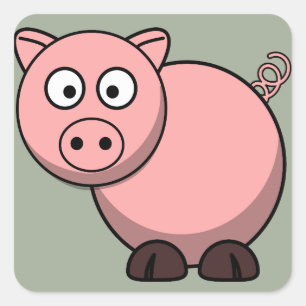 Piggy Square Sticker