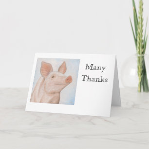 Piggy Thank You Notecard