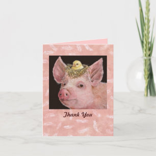 Piggy thank you notecard