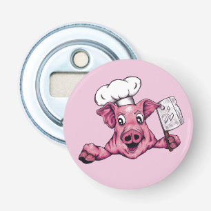 Piggy The Hamicidal Maniac Cartoon Pig Chef Art Bottle Opener