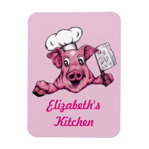 Piggy The Hamicidal Maniac Cartoon Pig Chef Art Magnet
