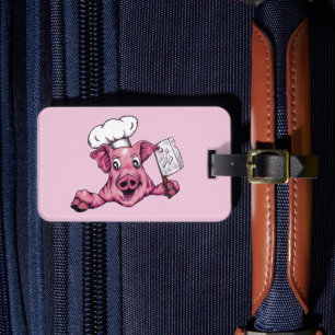 Piggy The Hamicidal Maniac Chef Pig Art Travel Luggage Tag