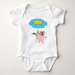 Piggy with a gift (boy) infant creeper