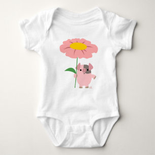 Piggy with a gift (girl) infant creeper